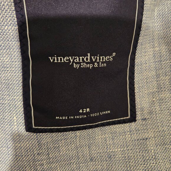 NWT Vineyard Vines Linen Blazer Jacket Jake Blue 42R - Picture 2 of 5
